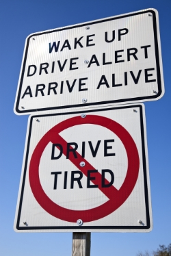 Don't Drive Tired street sign.